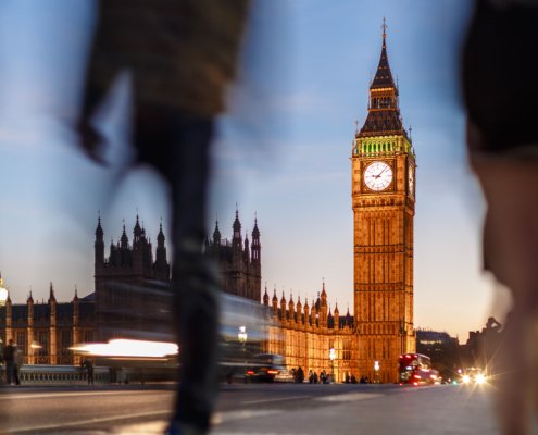 An image of Big Ben in London at sunrise